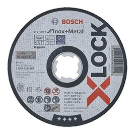 Bosch Professional Expert Straight Cutting Disc (for Stainless Steel and Metal, X-LOCK, Diameter 125 mm, Bore Diameter: 22.23 mm, Thickness: 1 mm)