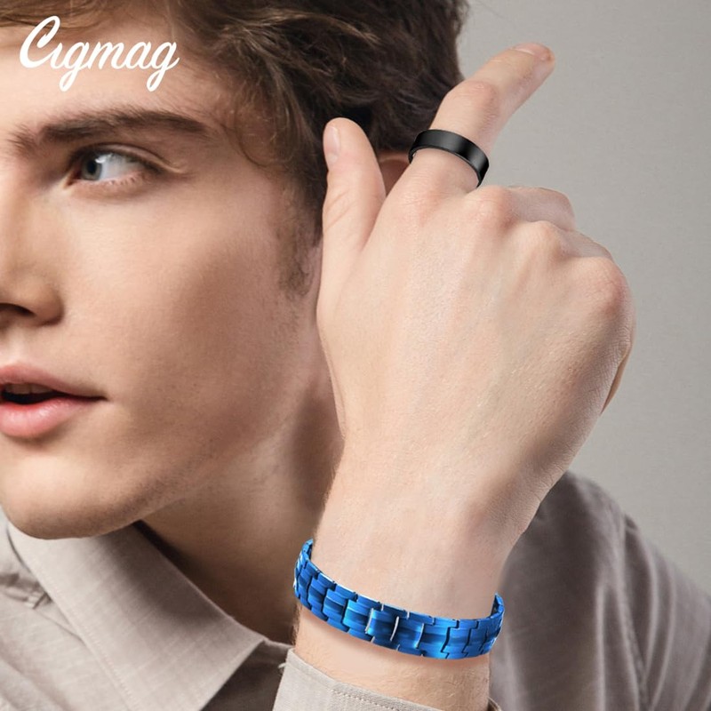 Cigmag Lymphatic Drainage Magnetic Bracelet Men's 4 Elements Ultra Strong