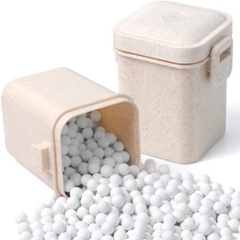 EIMMBD Ceramic Pie Weights Baking Beans 2.2 LB,10mm pie weights for Baking Blind Natural Reusable Pie Crust Weights with Wheat Straw Container (Beige)