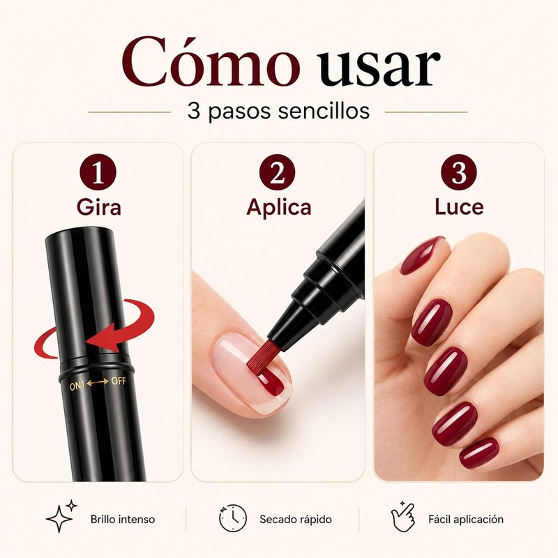 6 Piezas Pen Esmalte de Uñas, 2026 Nuevo Rotuladores de