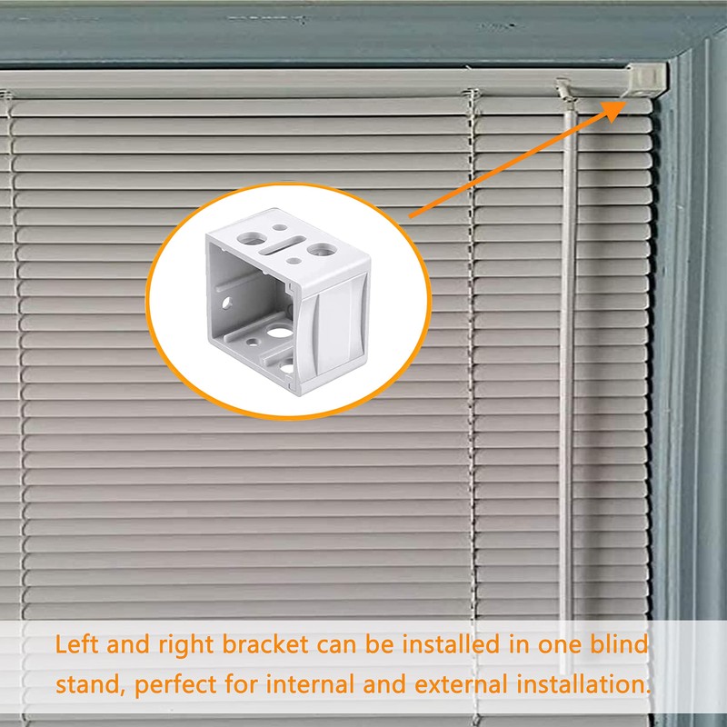 AuRiver 8 PCS Plastic Bracket Blind Brackets 1 Inch White