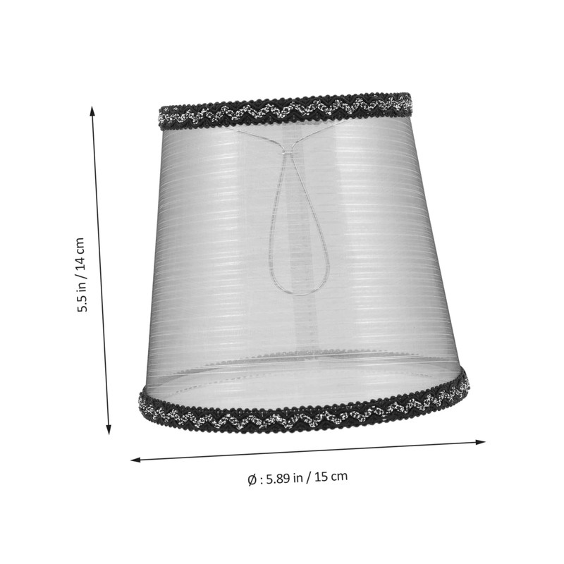 Alipis Decorative Lampshade Small Clip-on Lamp Shades Black Silver Thread