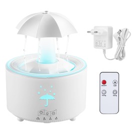 LEKEFETO Rotierender Regenwolken Luftbefeuchter mit 7-Farben LED - 300ml Regenschirm Luftbefeuchter Aromatherapie Diffusor mit Fernbedienung für Schlafzimmer und Wohnzimmer