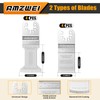 AMZWEI 8PCS Diamond Oscillating Tool Blades, Curved Edge Long Multi