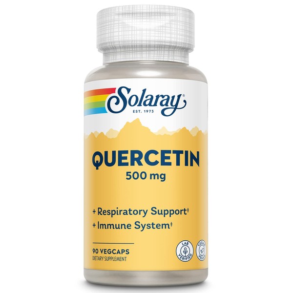 SOLARAY Quercetin 500 mg, Supports Sinus, Respiratory, Immune Function & Normal, Healthy Uric Acid Levels, 90 VegCaps 2PACK