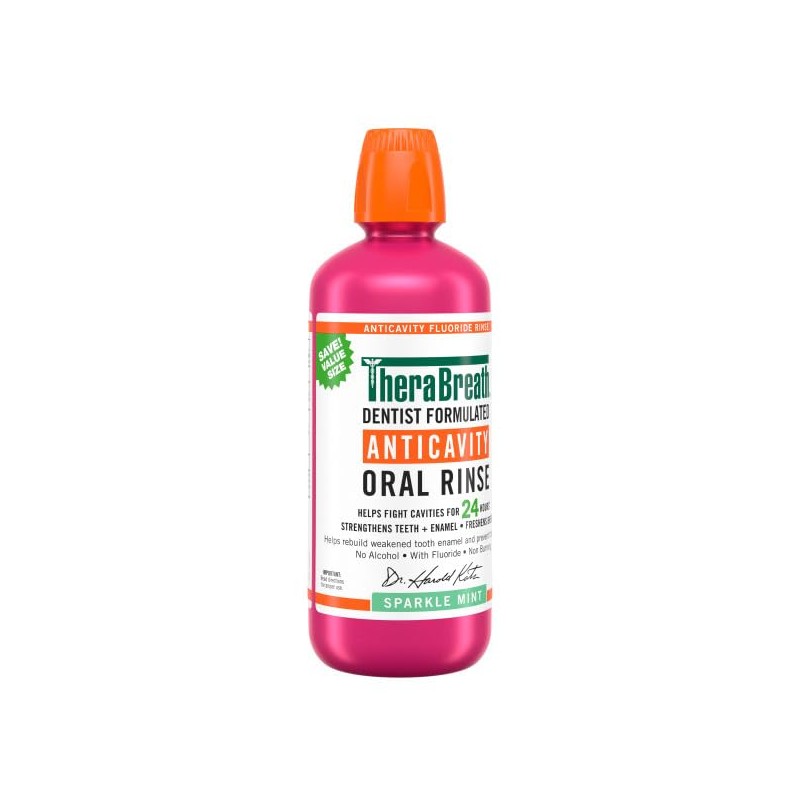 TheraBreath TheraBreath Anticavity Fluoride Mouthwash, Sparkle Mint, Dentist Formulated, 1