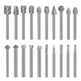 Holzschnitzerei Bohrer Set, 20 Stück Holzfräser, Drehfräser-Set, Fräser Holz, Frässtifte 3 mm Schaft, Holzfräser für Bohrmaschine, Bitfräsersatz 40 mm Länge für Rotary Tool für Holzarbeiten Schnitzen