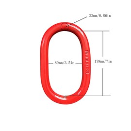 BTMPYLYT Oblong Master Link, 1Pcs, 7/8’’, 17700lbs, Grade 80 Steel Heavy Duty Chain Lifting Ring, for Lifting and Rigging Applications – Red