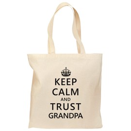 TOOLOUD Keep Calm and Trust Grandpa Grocery Tote Bag - Natural