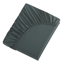 Tifschlaf King Size Fitted Sheet Deep - Dark Grey Kingsize Bed Sheet Extra Deep Pocket 16 inch (40 cm), Soft Brushed Microfiber Mattress Bottom Bedding Sheet, 150x200cm