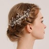 BERYUAN Bridal Crystal Rhinestone Flowers Headpiece Silver Rhinestone Crystal Hair