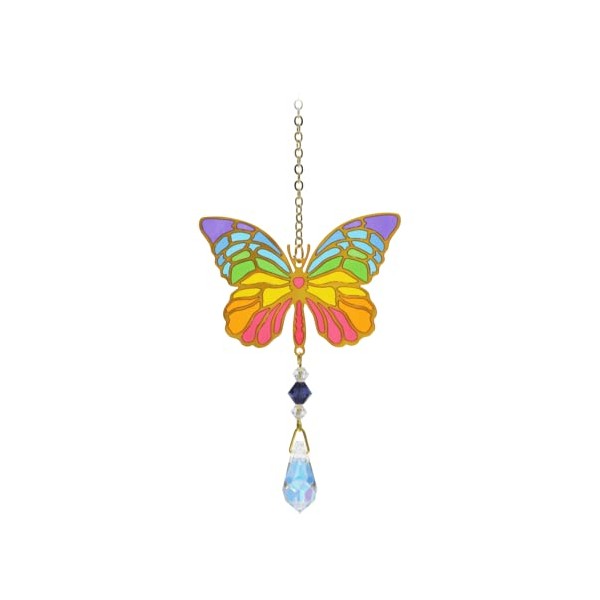 Wild Things Gifts Glass Crystal Dreams Suncatcher - Rainbow Butterfly