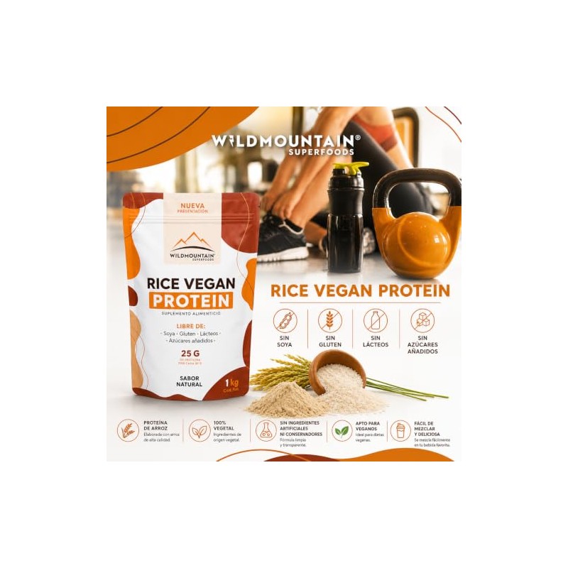 Wildmountain - Proteína Vegana de Arroz Integral | Suplemento Alimenticio