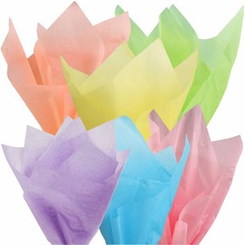 PMLAND Gift Wrapping Tissue Paper - Macaron Assorted Colors (Blush Pink, Peach, Soft Yellow, Lime Green, Aqua Blue and Lavender) - 20 Inches x 26 Inches 60 Sheets