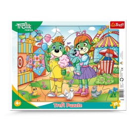 Trefl - The Treflik Family, Family Day - Frame Puzzle for the Little Ones, 25 Large Elements, Frame and a Fixed Mat, with Heroes of the TV Series, for Children from 4 Years