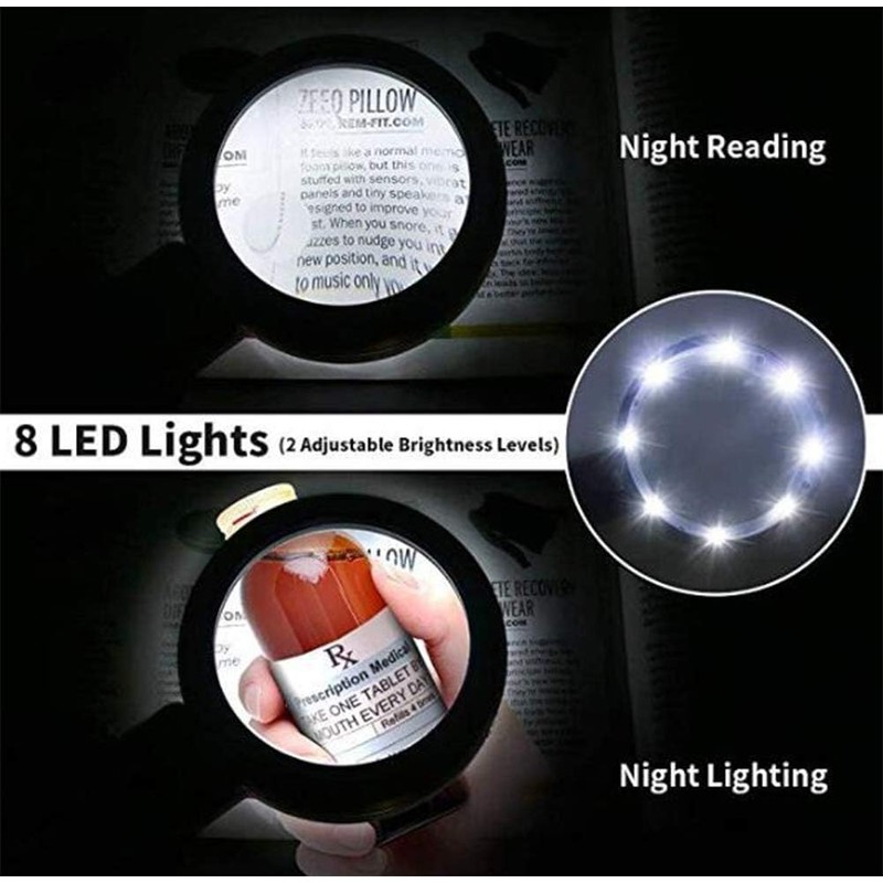 VERIMP 5X Handheld Magnifier Illuminated Desktop Handheld Magnifying Glass Reading