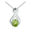 Plata de Ley auténtica o creado Gemstone colgante de infinito