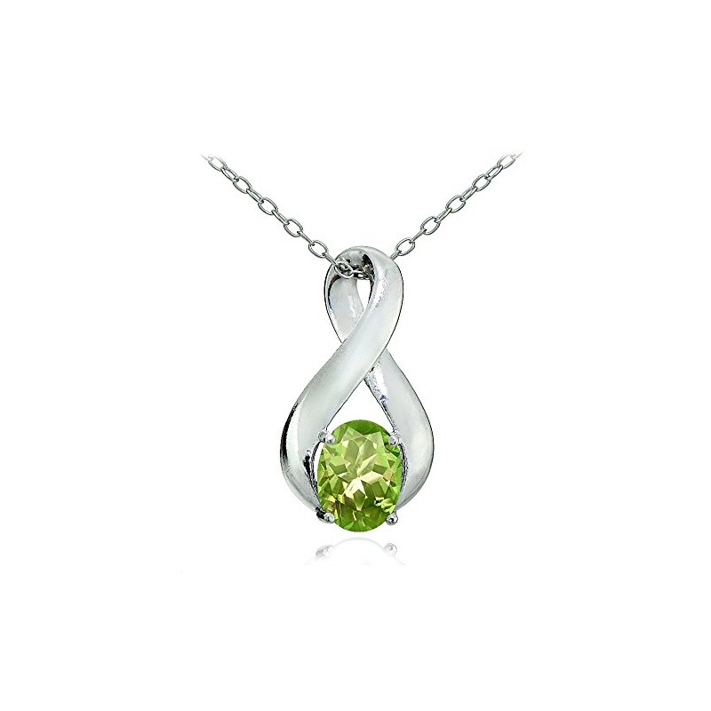 Plata de Ley auténtica o creado Gemstone colgante de infinito