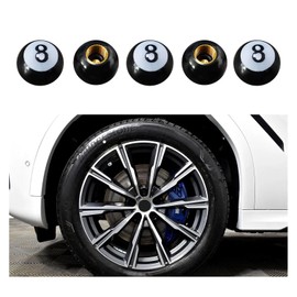 5 Pack Tire Valve Stem Cap Cover, Leakproof Valve Stem Caps with Ball Design, Corrosion Resistant Wheel Valve Covers, Universal Car Accessories (8# Black)