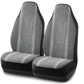 Road Comforts Baja Blanket Seat Covers Gray Diamond High Back Bucket Seat Covers - Jacquard Fabric, Airbag Compatible, Universal Fit for Cars, Trucks, SUVs, and Vans