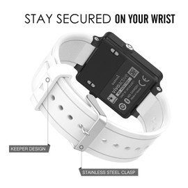 MoKo Watch Band Compatible with Garmin Vivoactive, Soft Silicone Replacement Fitness Bands Wristbands with Metal Clasps for Garmin Vivoactive/Vivoactive Acetate Sports GPS Smart Watch - WHITE
