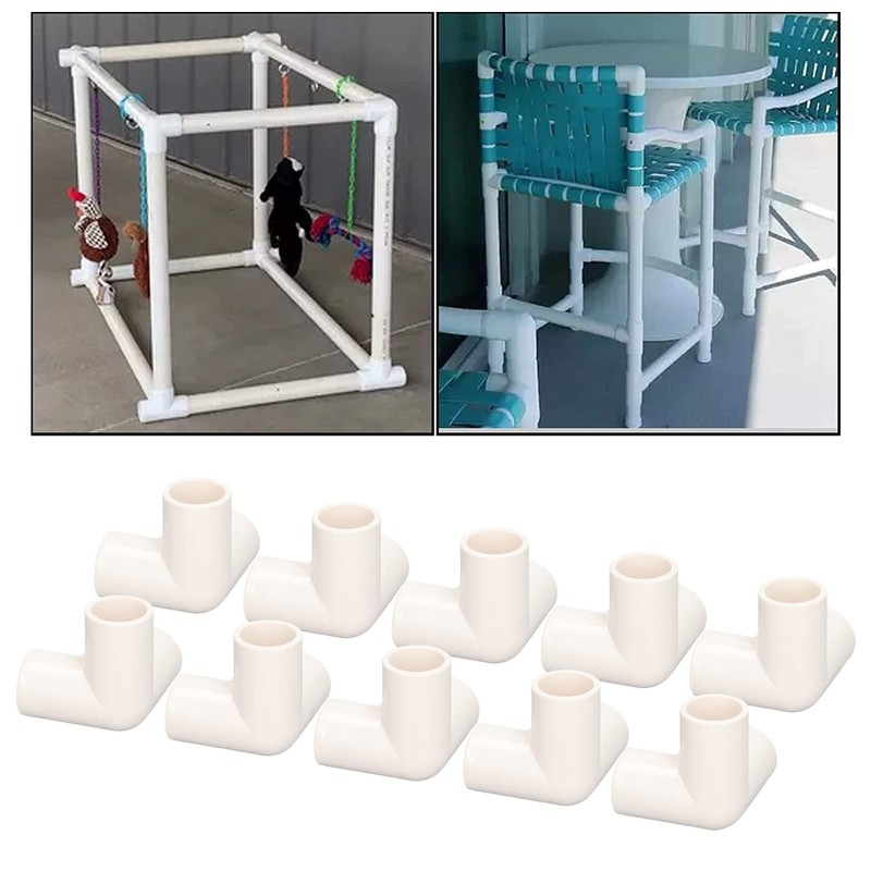 3 Way Pipe Fittings, 10PCS PVC Pipe Connector, 3 Way