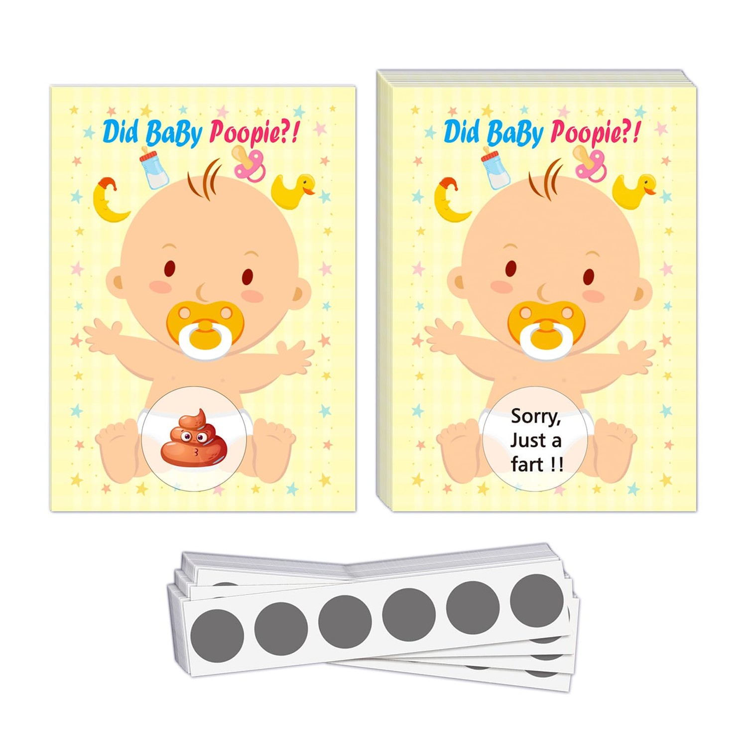 24 Pieces Baby Shower Games, Scratch Off Game, Silly Activity for Ice ...
