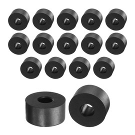 QUARKZMAN Pack of 16 Rubber Washers Rubber Spacer 30 mm Outer Diameter 10 mm Inner Diameter 15 mm Thick Rubber Spacer Round Spacer Sleeves for Home Car Accessories Black