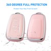 Flensent Key Fob Cover with Keychain for Toyota Highlander RAV4