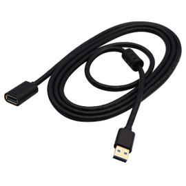 zdyCGTime 3.0 A USB Extender Cable, USB 3.0 Type A Male to Female Magnetic Ring Data Transfer Extension Cable for USB Flash Drive, Card Reader, Hard Drive, Keyboard, Printer, Camera and More(1.8M/F)