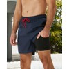 SILKWORLD Mens Swimming Trunks with Compression Liner 2 in 1