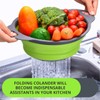 Green Round Silicone Collapsible Colander – Silicone Round Small Kitchen