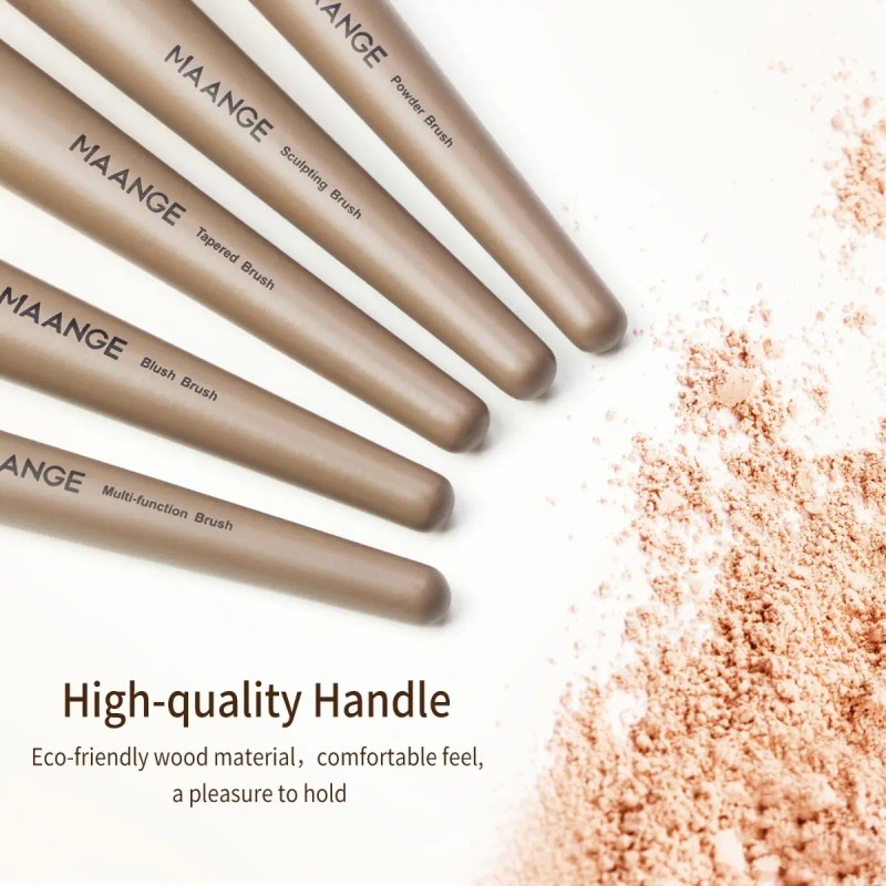15 Piezas Brochas De Maquillaje Profesional Color Marrón
