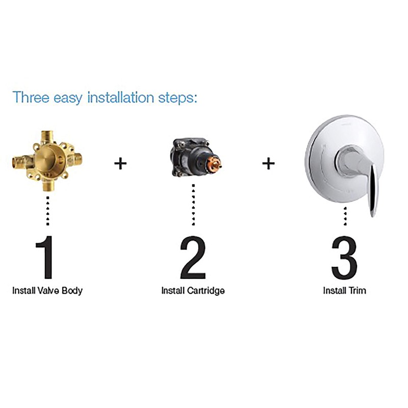 Kohler K-8304-KS-NA Rite-Temp® Pressure-Balancing Valve Body and Cartridge Kit with
