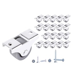 (Pack of 20) 25 mm Wheels Soft Motion Rubber Roller Castors Wheels with Metal Plate with Screws Furniture Small Set (20, Diameter 25 mm / 20 kg)