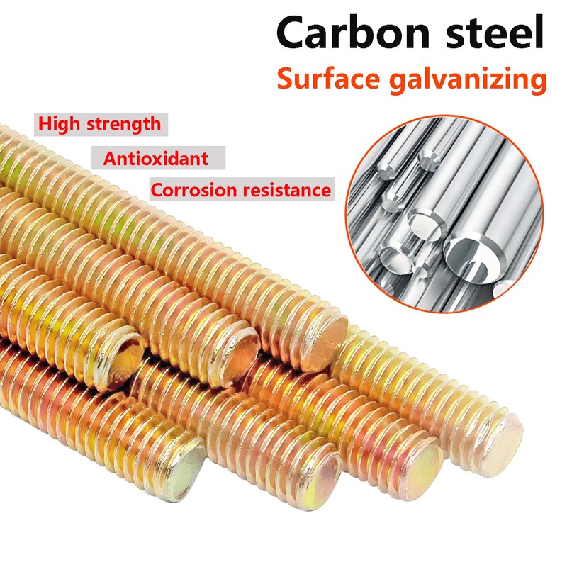 Qrity Pack of 10 Threaded Rods, M10 x 70 mm
