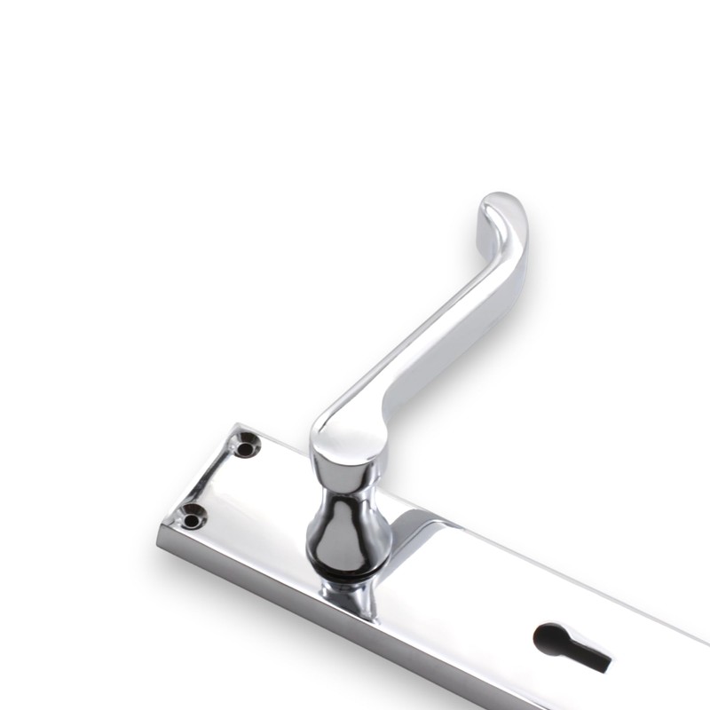 Infinity Decor Set of Polished Chrome Victorian Scroll Lever Lock