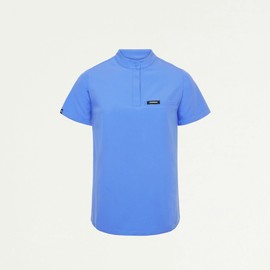 Jaanuu Savi Women's 1-Pocket Classic Banded Collar Scrub Top - Ceil Blue S