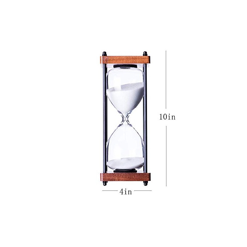 Large Hourglass Timer 60 Minute, Decorative Wooden Sandglass, White