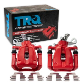TRQ Rear Performance Brake Caliper Set Red Compatible with 2009-2013 Mini Cooper
