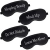 Generic 4 Pieces Funny Adjustable Strap Silk Blackout Sleep Mask