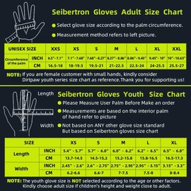 Seibertron Dirtpaw Unisex BMX MX ATV MTB Racing Mountain Bike Bicycle Cycling Off-Road/Dirt Bike Gloves Road Racing Motorcycle Motocross Sports Gloves Touch Recognition Full Finger Glove Black XL