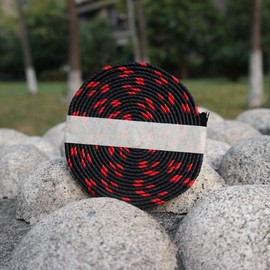 Cordón de seda sintética para envolver espada samurái japonesa Katana wakizashi cordón colgante (negro y rojo, X5, 300 mm, 11.8 pulgadas)