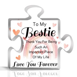 ORIGACH Bestie Gifts for Women Friendship, Acrylic Puzzle Piece Plaque Birthday Presents for Female Friends-Sister Birthday Gifts