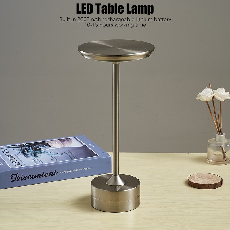 Cordless Table Lamp Rechargeable 2000mAh 3 Levels Brightness Portable USB