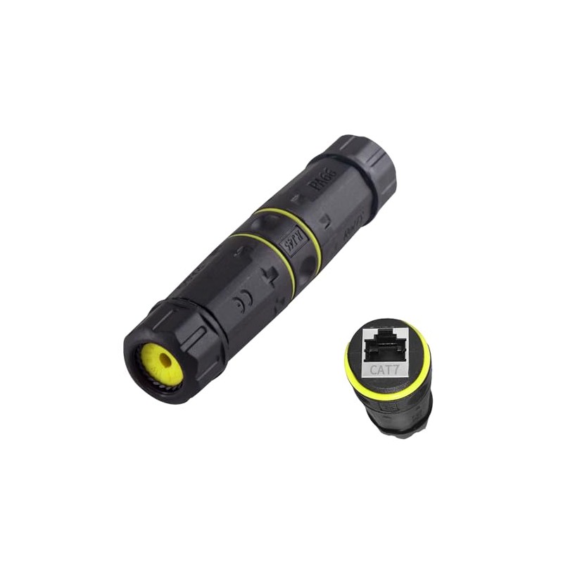 Danfetsoy - Acoplador RJ45 impermeable IP68, conector RJ45 de 10