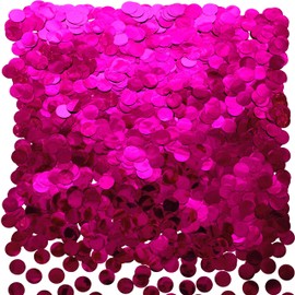 Hot Pink Foil Metallic Round Table Confetti Decor Circle Dots Mylar Table Scatter Confetti Wedding Bachelorette Baby Shower Girls Birthday Party Confetti Decorations, 50g