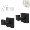 HERKINDNESS Pack of 2 Towel Holder Black with Drilling Stainless