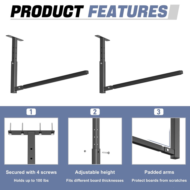 WALMANN Ceiling Kayak Storage Rack Garage, Overhead Kayak Hanger(1 Kayak)