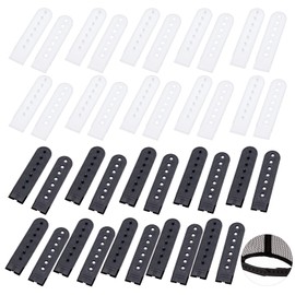 NICENEEDED 40 PCS Plastic Hat Extender, Holes Adjustable Cap Half Size Extenders, Plastic Repair Snap Buckle Strap Hat Size Extension Accessories for Caps Repairing (Black and White)
